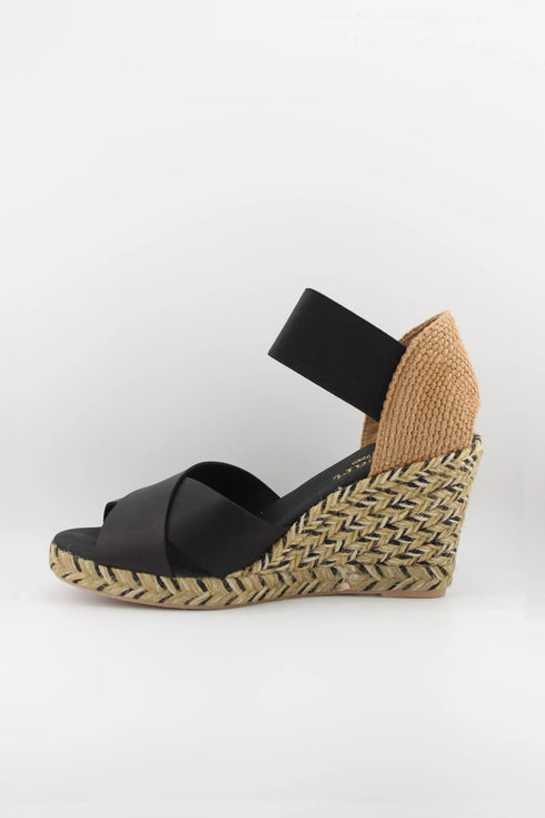 Paseart Elastic Strap Espadrille Wedge Sandals